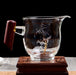 Bamboo Motif Glass Cha Hai with Wooden Handle | Yunnan Sourcing Tea Shop