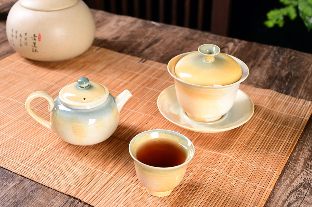 Morning Luminescence Wood-Fired Glaze Tea Set | Yunnan Sourcing Tea Shop