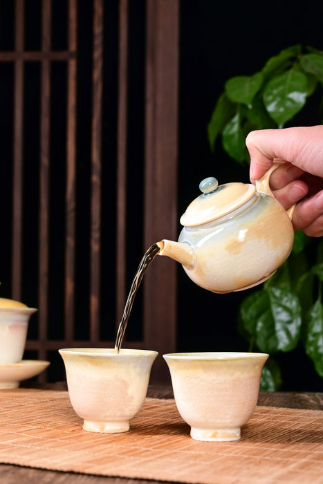 Morning Luminescence Wood-Fired Glaze Tea Set | Yunnan Sourcing Tea Shop