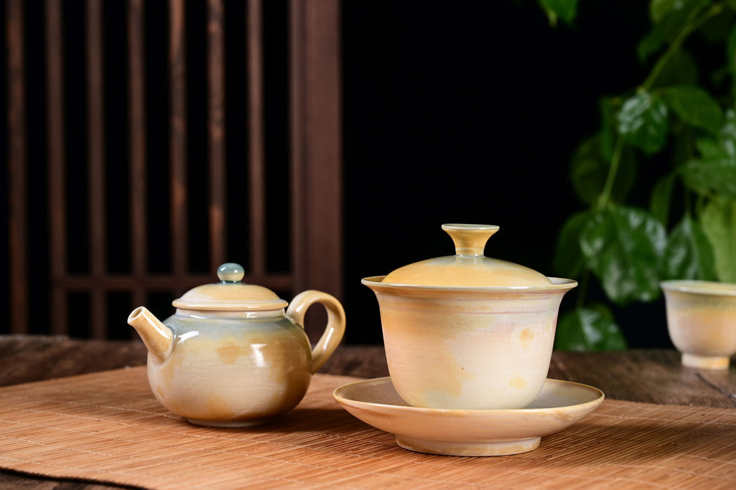 Morning Luminescence Wood-Fired Glaze Tea Set | Yunnan Sourcing Tea Shop