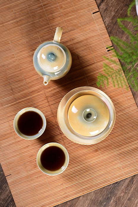 Morning Luminescence Wood-Fired Glaze Tea Set | Yunnan Sourcing Tea Shop