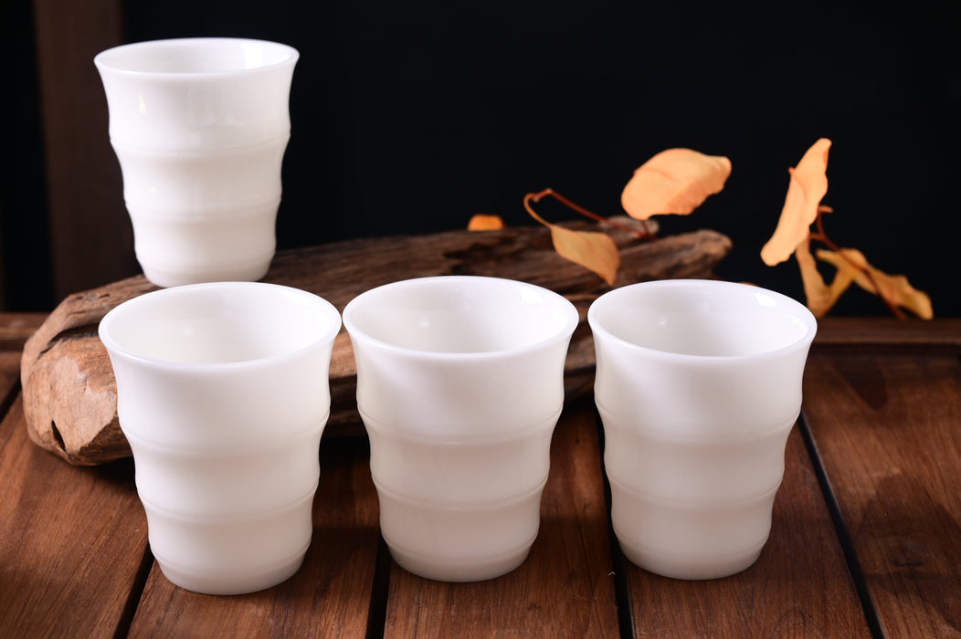 Ice Jade Porcelain Bamboo Fluted Tea Cup | Yunnan Sourcing Tea Shop