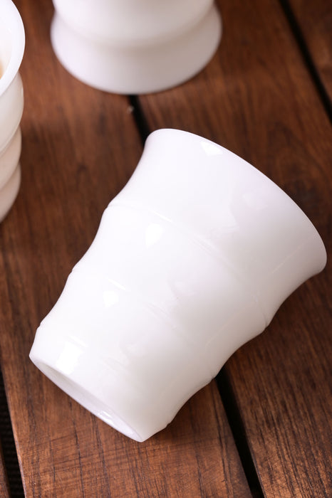 Ice Jade Porcelain Tall Fluted Cup for Gong Fu Cha | Yunnan Sourcing Tea Shop