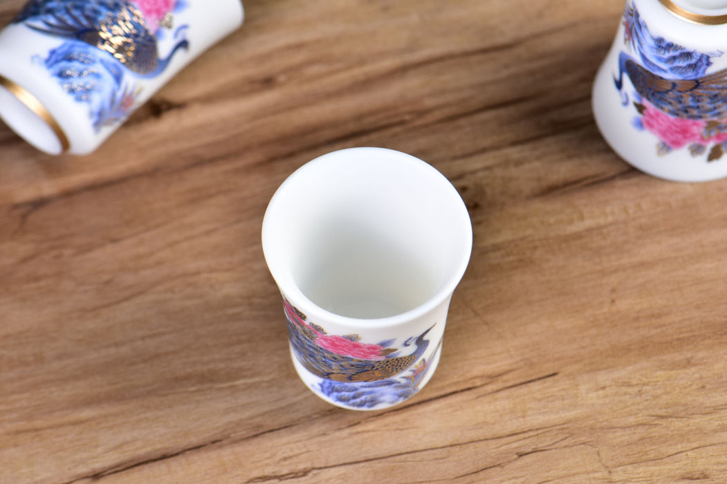 Mutton Fat Ice Jade "Peacock Pageantry" Tea Cup | Yunnan Sourcing Tea Shop