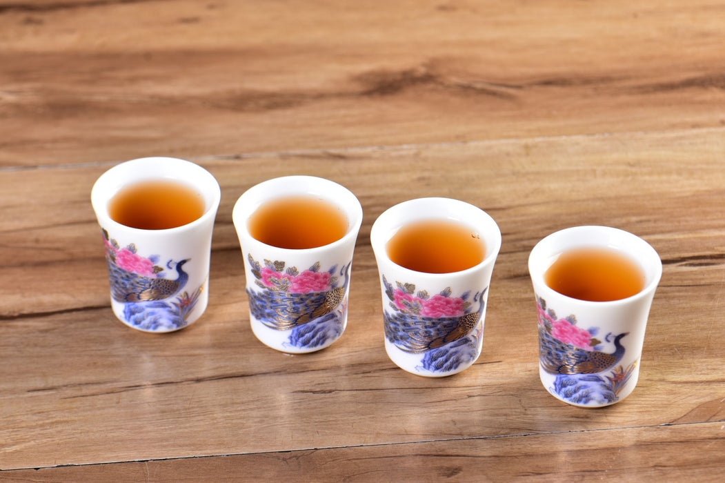 Mutton Fat Ice Jade "Peacock Pageantry" Tea Cup | Yunnan Sourcing Tea Shop