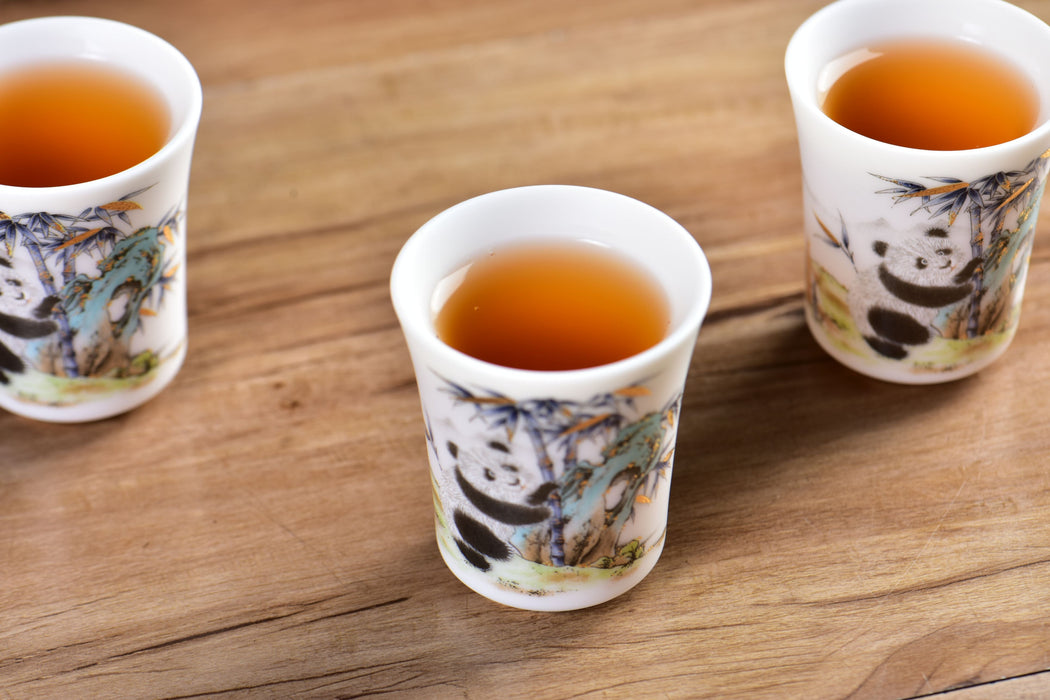 Mutton Fat Ice Jade "Playful Panda" Tea Cup | Yunnan Sourcing Tea Shop