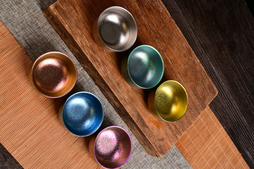 Rainbow Morning Titanium Tea Cups