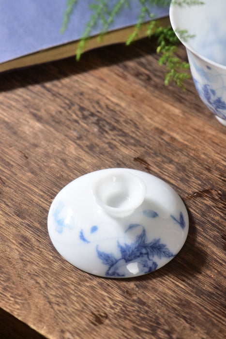 Ice Jade Porcelain "Spring Bounty" Gaiwan and Cups