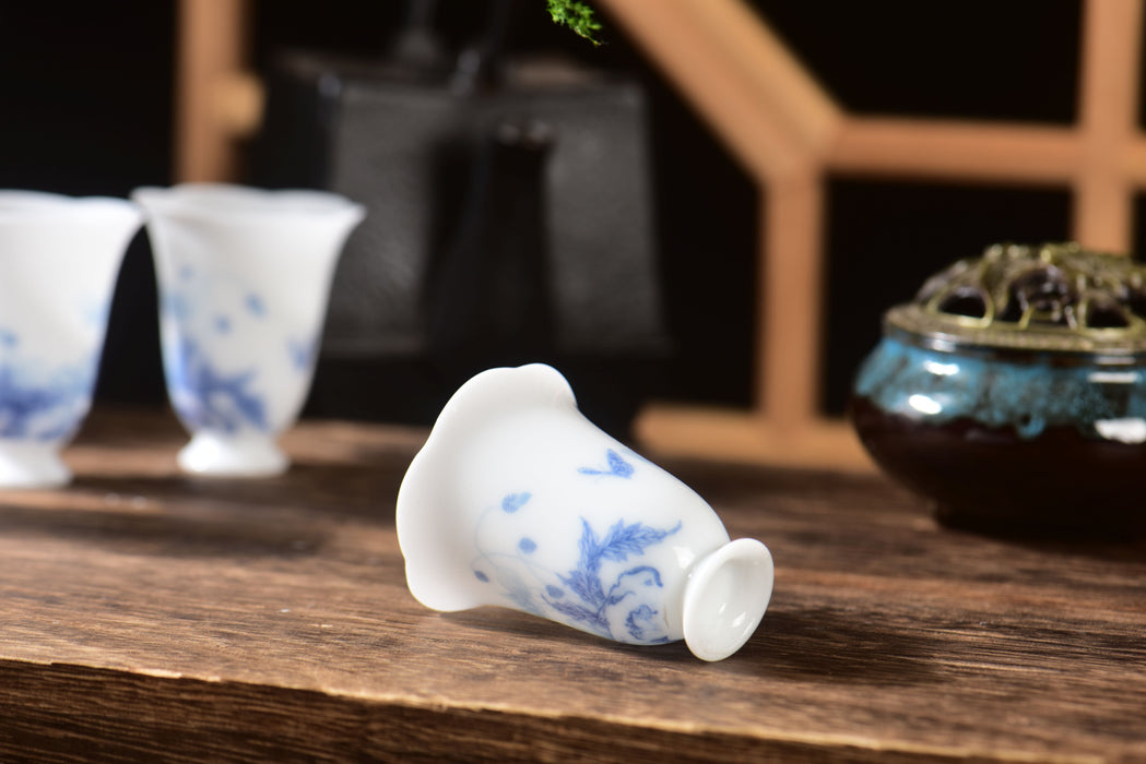 Ice Jade Porcelain "Spring Bounty" Gaiwan and Cups