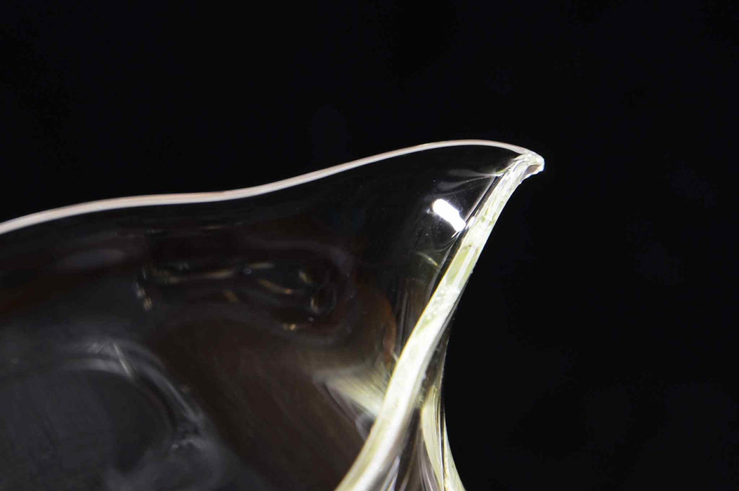 Bamboo Motif Glass Cha Hai with Wooden Handle | Yunnan Sourcing Tea Shop