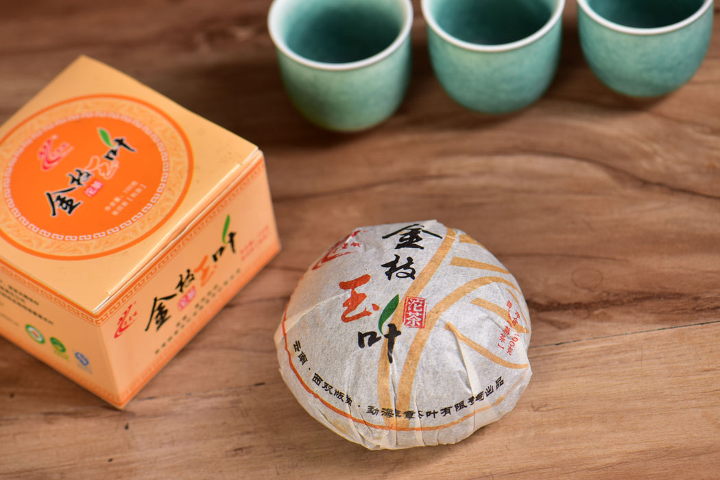 2011 Lao Man'e Brand "Golden Tuo" Certified Organic Ripe Pu-erh Tea | Yunnan Sourcing Tea Shop