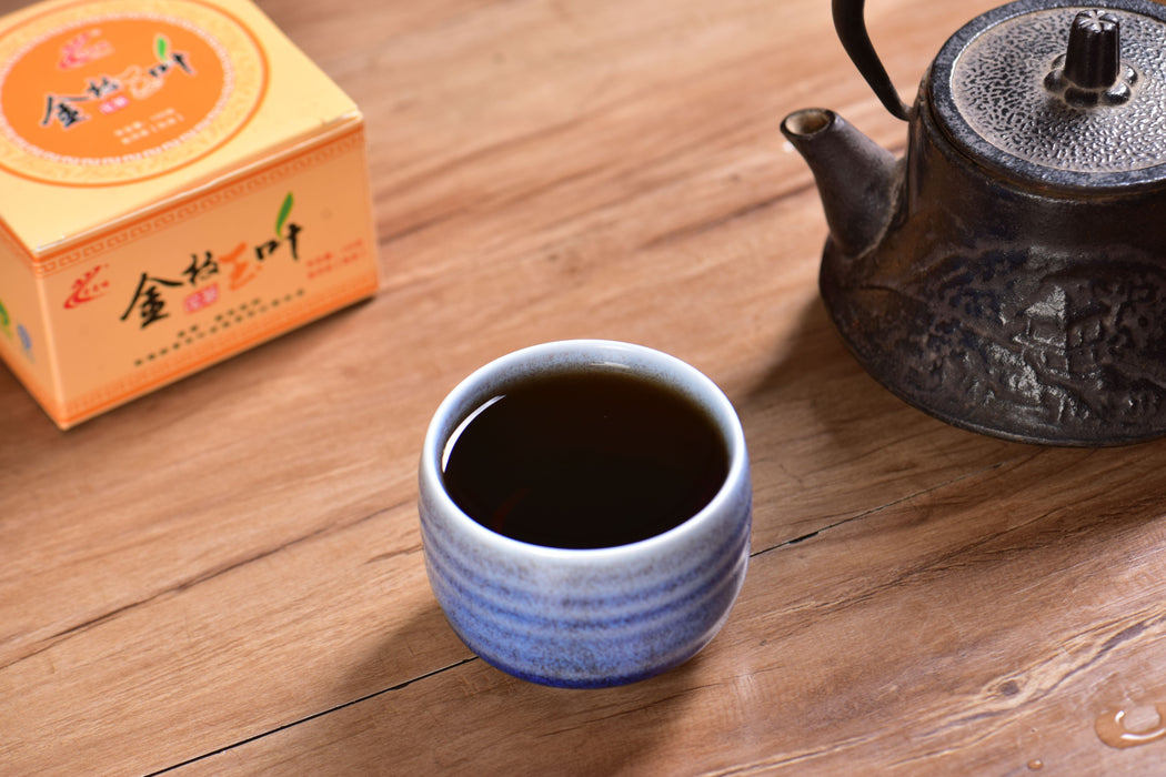 2011 Lao Man'e Brand "Golden Tuo" Certified Organic Ripe Pu-erh Tea | Yunnan Sourcing Tea Shop