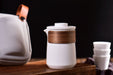 Powder Glaze White Ceramic Tea Brewer with Cups | Yunnan Sourcing Tea Shop