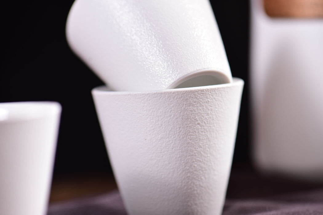 Powder Glaze White Ceramic Tea Brewer with Cups | Yunnan Sourcing Tea Shop