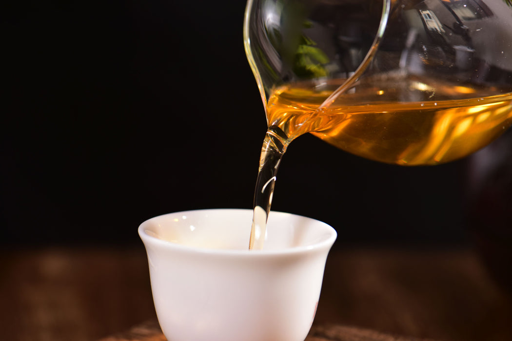 Amber Stardust Glass Cha Hai for Gong Fu Cha