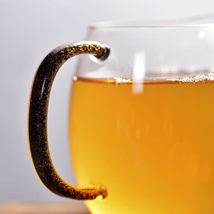 Amber Stardust Glass Cha Hai for Gong Fu Cha