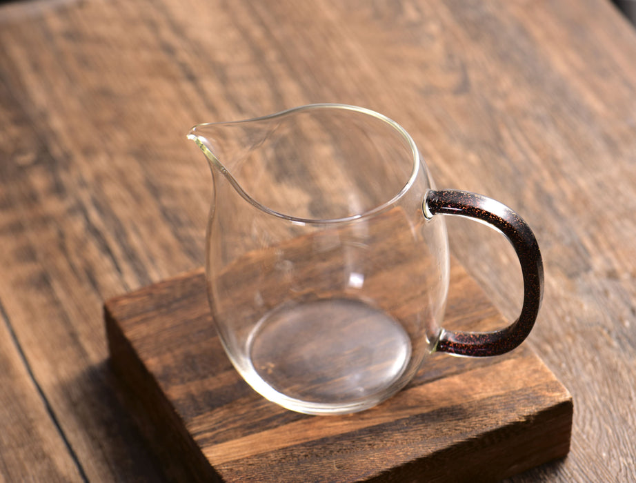 Amber Stardust Glass Cha Hai for Gong Fu Cha