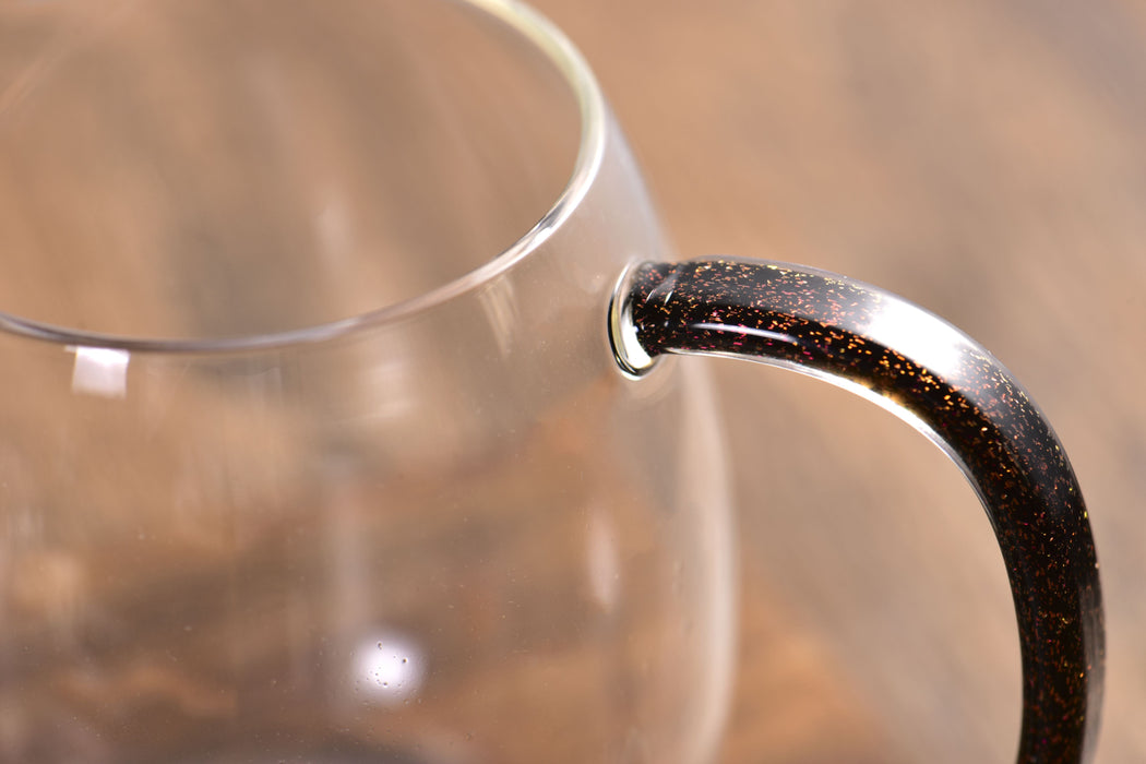 Amber Stardust Glass Cha Hai for Gong Fu Cha