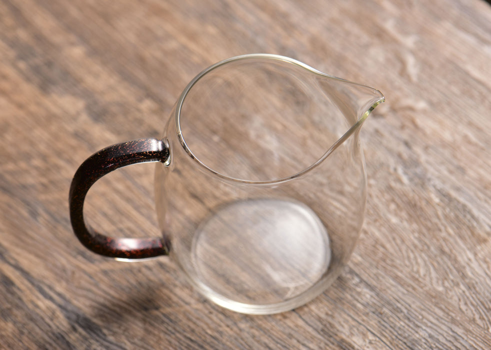 Amber Stardust Glass Cha Hai for Gong Fu Cha