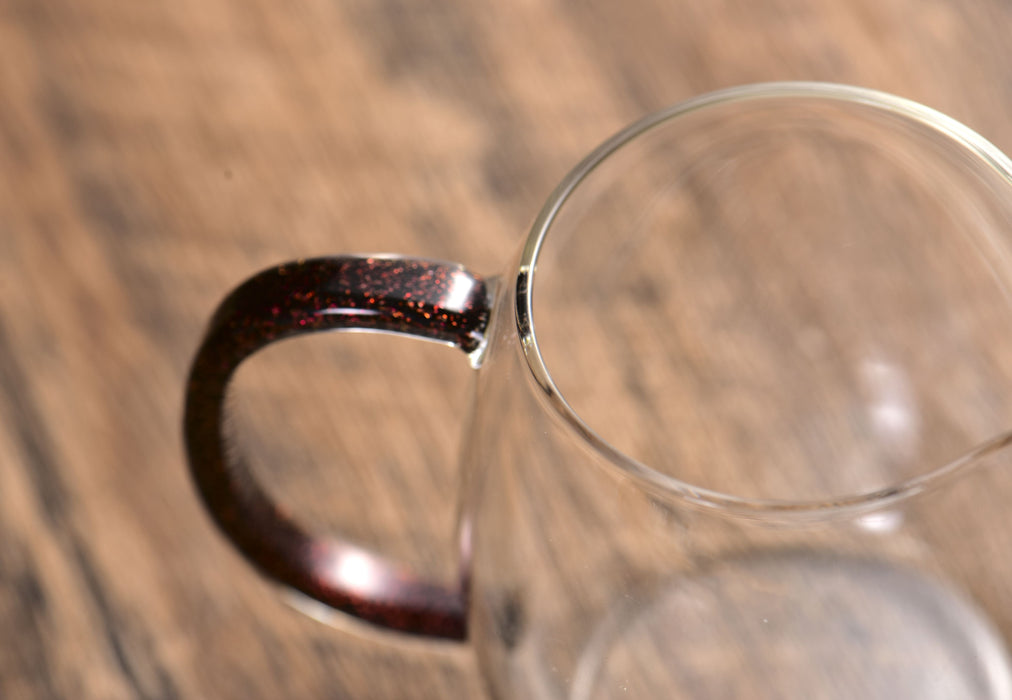 Amber Stardust Glass Cha Hai for Gong Fu Cha