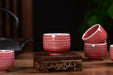 Coral Bloom White-Rimmed Tea Cups | Yunnan Sourcing Tea Shop