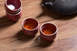 Coral Bloom White-Rimmed Tea Cups | Yunnan Sourcing Tea Shop