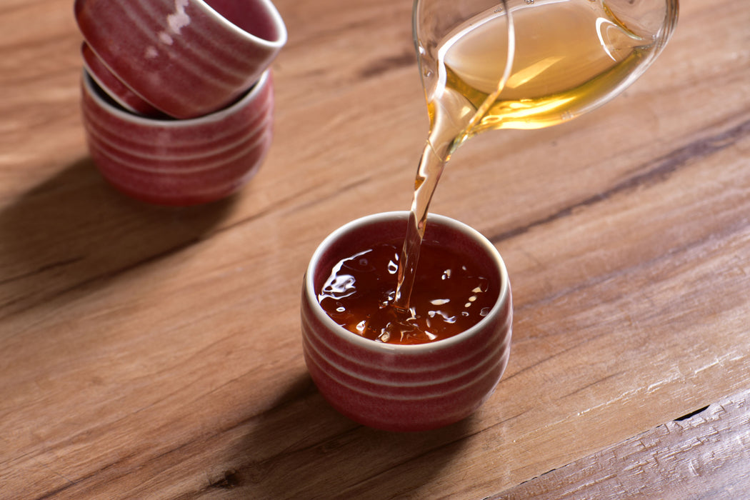 Coral Bloom White-Rimmed Tea Cups | Yunnan Sourcing Tea Shop