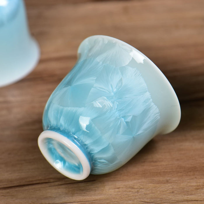 Ice-Blue Snowflake Crystalline Glazed Porcelain Tea Cup | Yunnan Sourcing Tea Shop