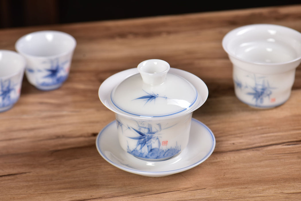 Ice Jade Porcelain “Bamboo Serenity” Tea Set | Yunnan Sourcing Tea Shop