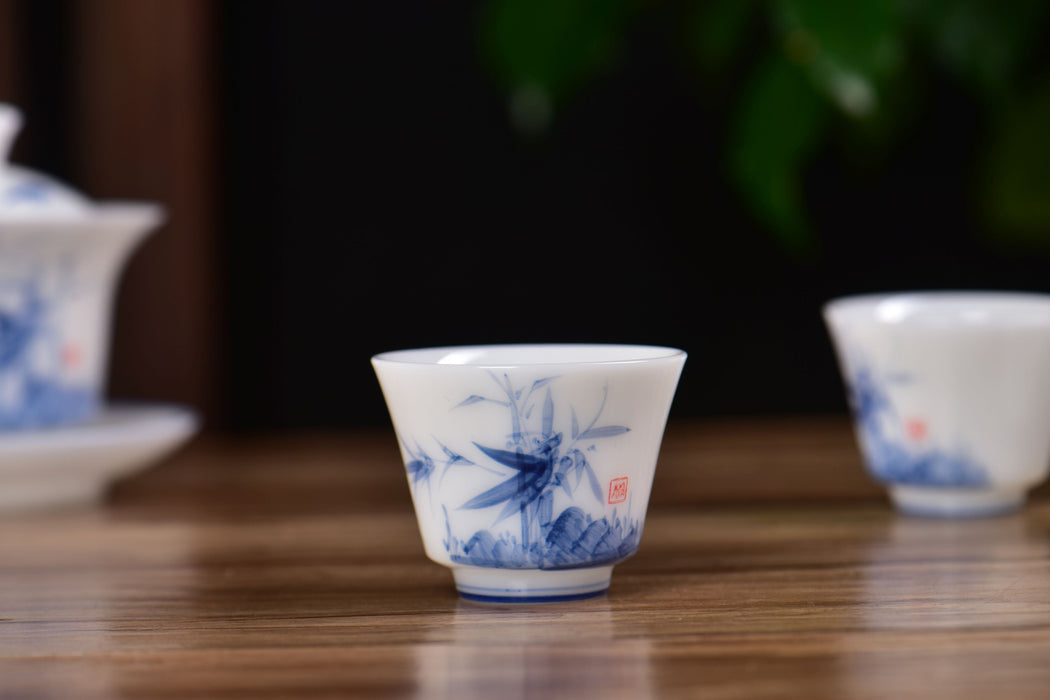 Ice Jade Porcelain “Bamboo Serenity” Tea Set | Yunnan Sourcing Tea Shop