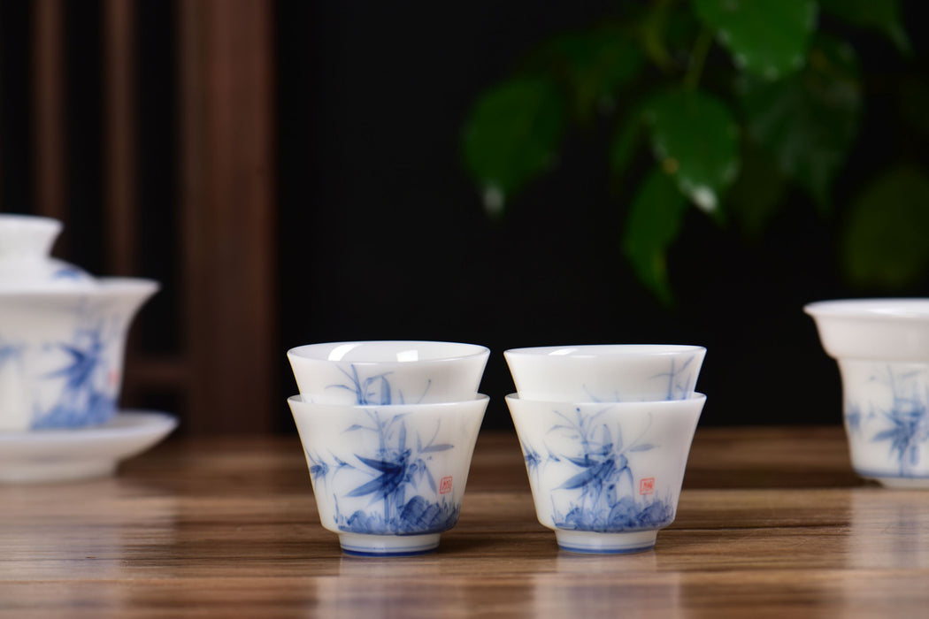 Ice Jade Porcelain “Bamboo Serenity” Tea Set | Yunnan Sourcing Tea Shop