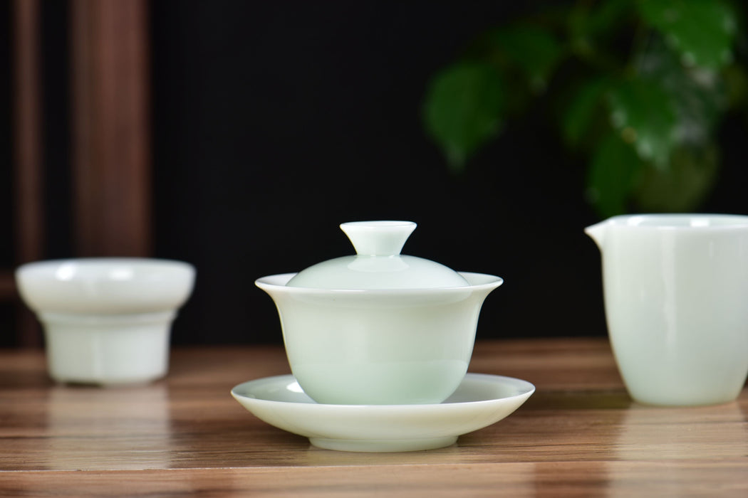 Pale Celadon Ice Jade Porcelain Gongfu Tea Set | Yunnan Sourcing Tea Shop