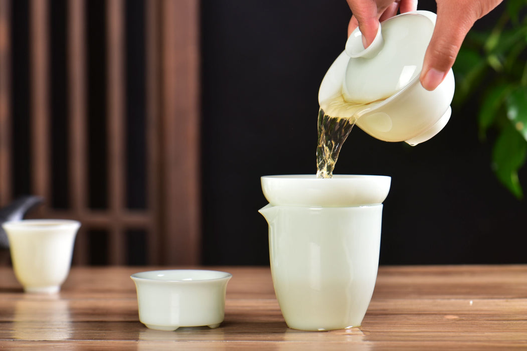 Pale Celadon Ice Jade Porcelain Gongfu Tea Set | Yunnan Sourcing Tea Shop