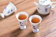 Blue Orchid Pedestal Jingdezhen Porcelain Teapot and Cups Set | Yunnan Sourcing Tea Shop