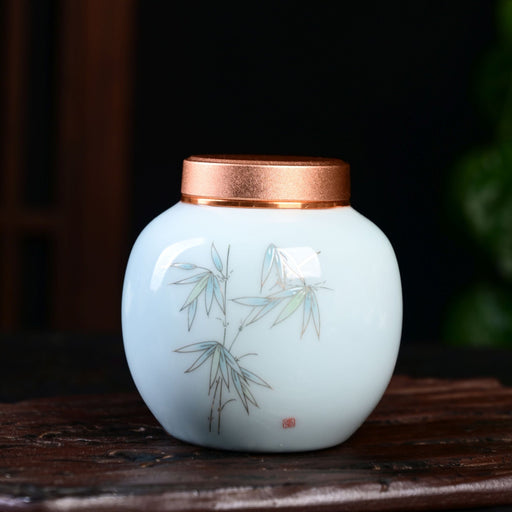 Hint of Blue Ceramic Tea Caddy | Yunnan Sourcing Tea Shop