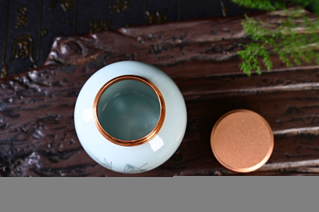 Hint of Blue Ceramic Tea Caddy | Yunnan Sourcing Tea Shop