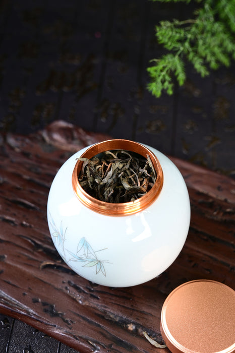 Hint of Blue Ceramic Tea Caddy | Yunnan Sourcing Tea Shop