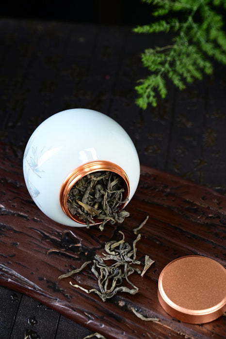 Hint of Blue Ceramic Tea Caddy | Yunnan Sourcing Tea Shop