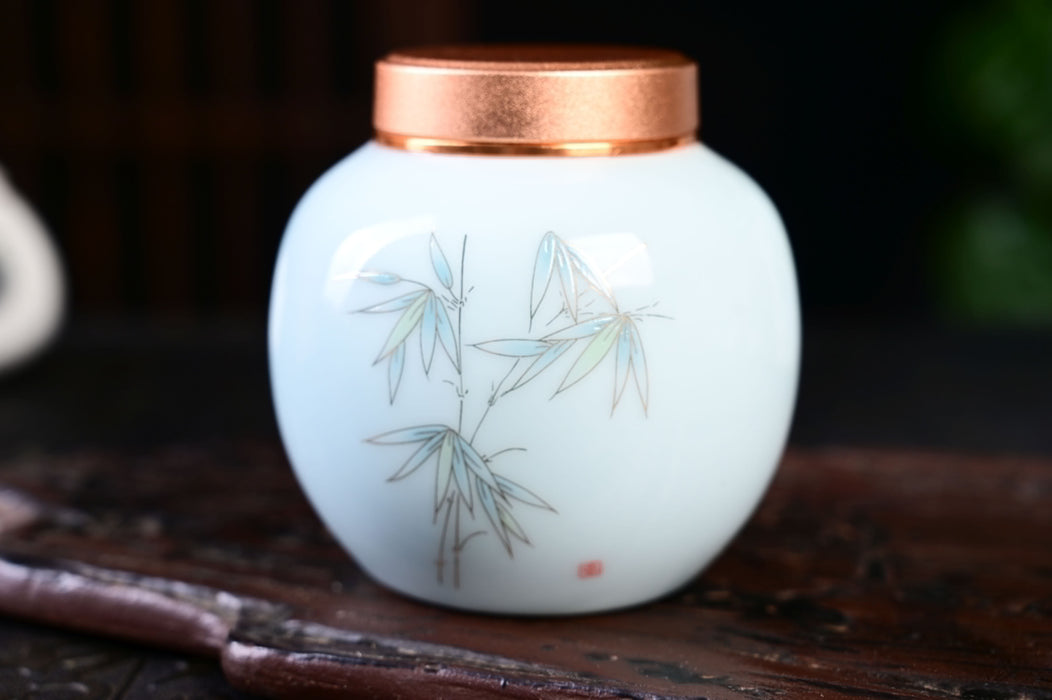 Hint of Blue Ceramic Tea Caddy | Yunnan Sourcing Tea Shop