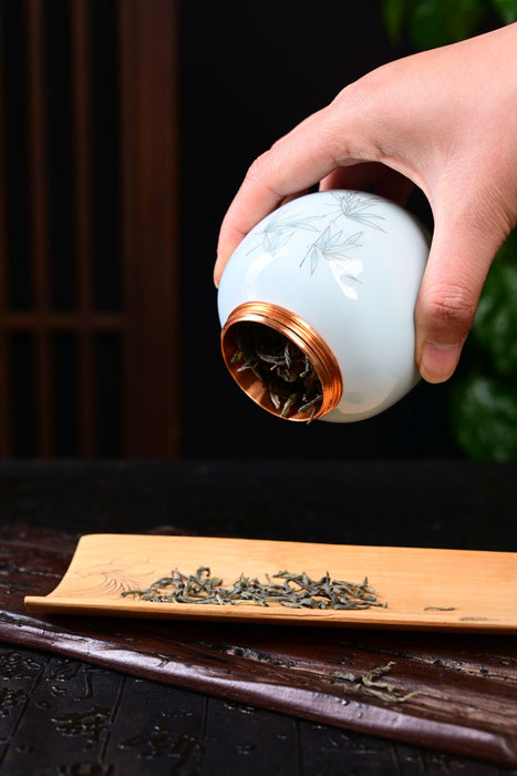 Hint of Blue Ceramic Tea Caddy | Yunnan Sourcing Tea Shop