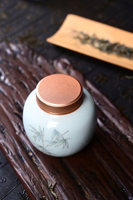 Hint of Blue Ceramic Tea Caddy | Yunnan Sourcing Tea Shop