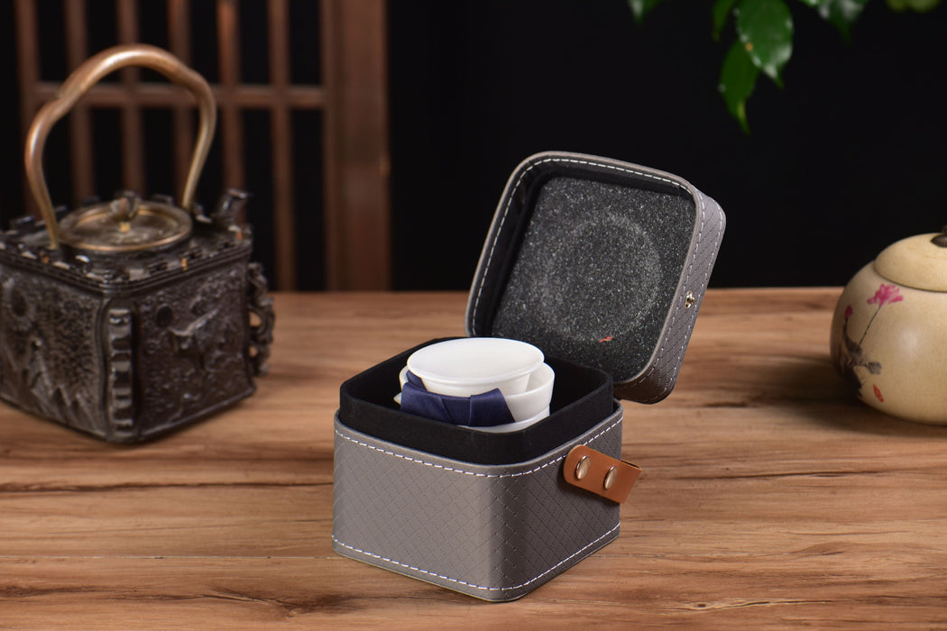 Ice Jade Porcelain Easy Gaiwan and Cups Tea Set | Yunnan Sourcing Tea Shop