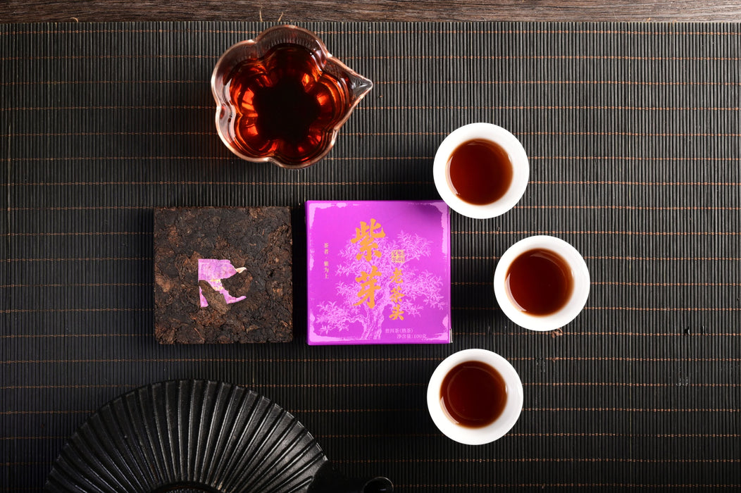 Purple Lao Cha Tou Ripe Pu-erh Tea Brick | Yunnan Sourcing Tea Shop