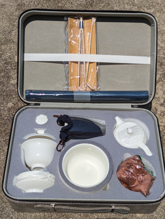 Jingdezhen Porcelain Portable Tea Set with Hard Case