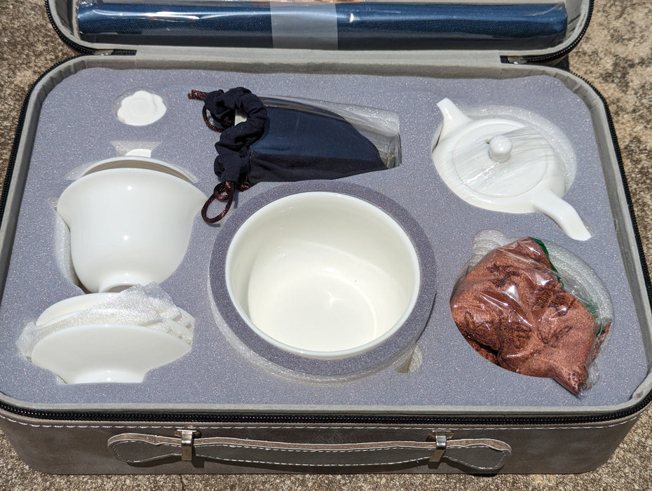 Jingdezhen Porcelain Portable Tea Set with Hard Case