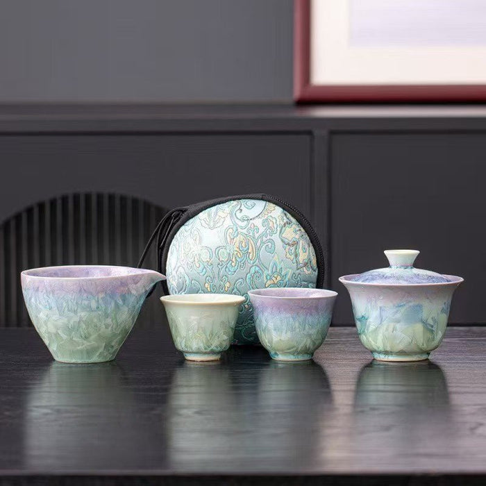 Lavender Mist Crystalline Ceramic Travel Tea Set | Yunnan Sourcing Tea Shop