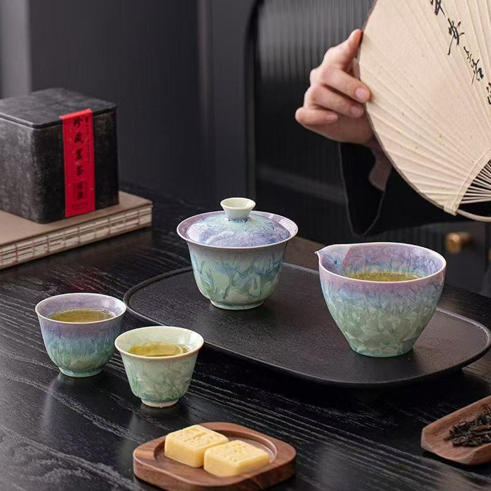 Lavender Mist Crystalline Ceramic Travel Tea Set | Yunnan Sourcing Tea Shop