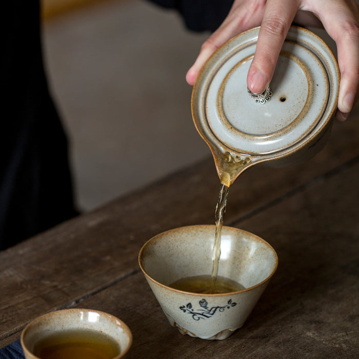 Rose Bush Travel Tea Set With Easy Gaiwan and Cups