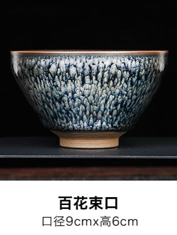 Jianzhan "Silver Blue Mudan" Stoneware Cup