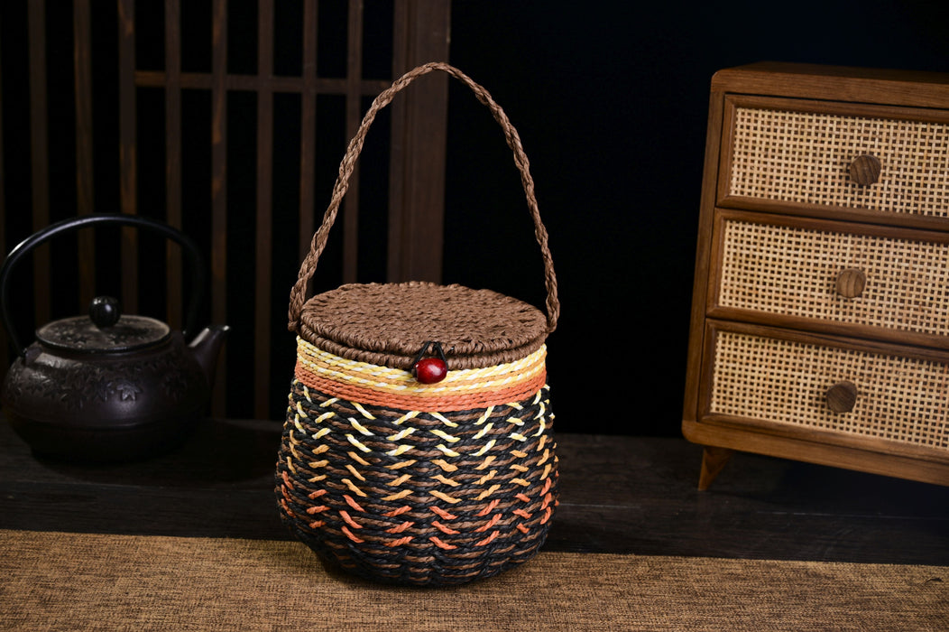 Farmer Smoked Raw Liu Bao Tea in Basket